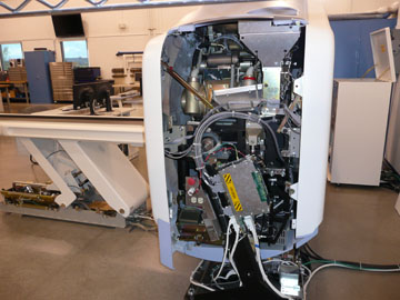 The inside of a refurbished medical scanner